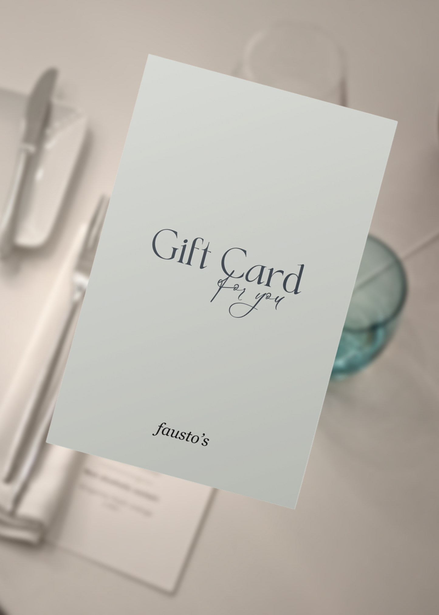 Fausto's Signature gift card - with wine list